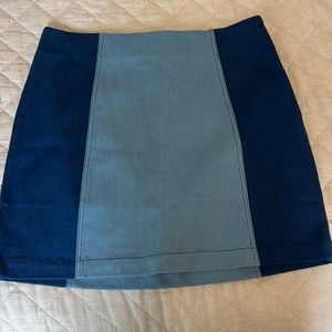 Two Toned Denim Pencil Skirt